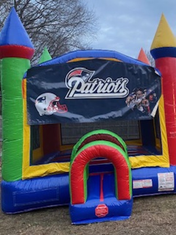 Patriot's Theme Banner Crayon Castle Bounce House